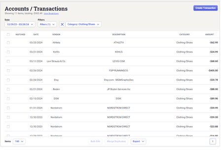 Stream Account Transactions