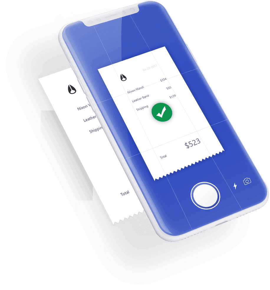 A smartphone Scanning a receipt