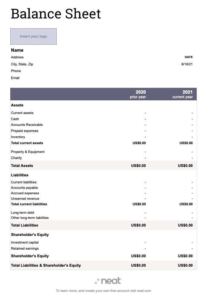 Balance Sheet Template