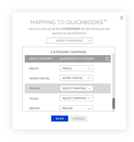 mapping to quickbooks